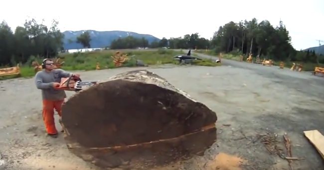 Man Makes Incredible Wooden Sculpture with Chainsaw