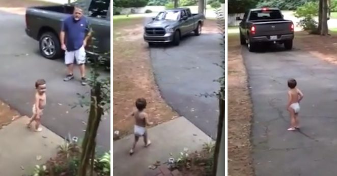 toddler says goodbye