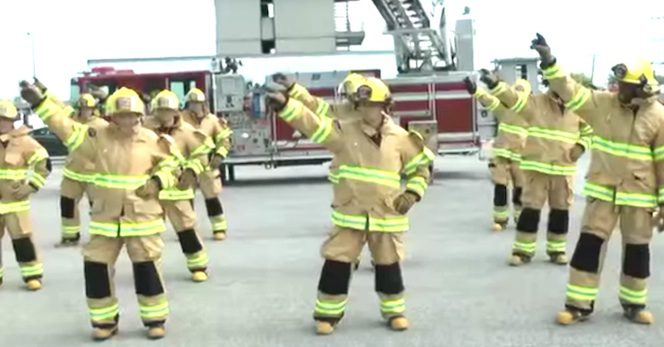 firemen flashmob