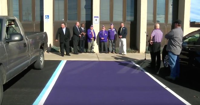 purple parking spot