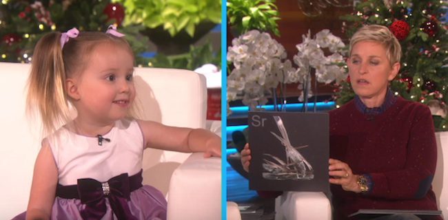 Adorable 3-Year-Old Teaches Ellen The Periodic Table Of Elements