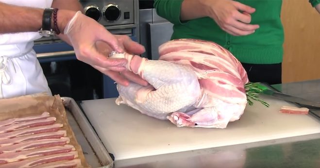 turkey wrapped with bacon