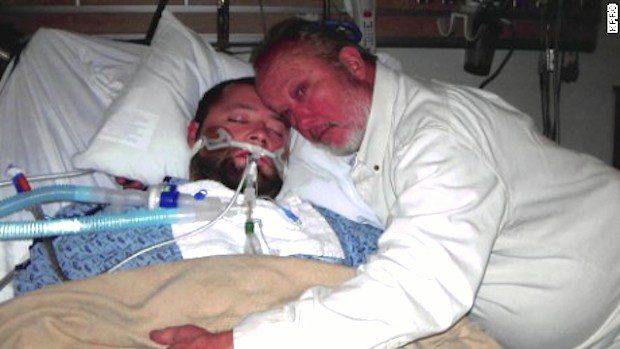 father and son in hospital