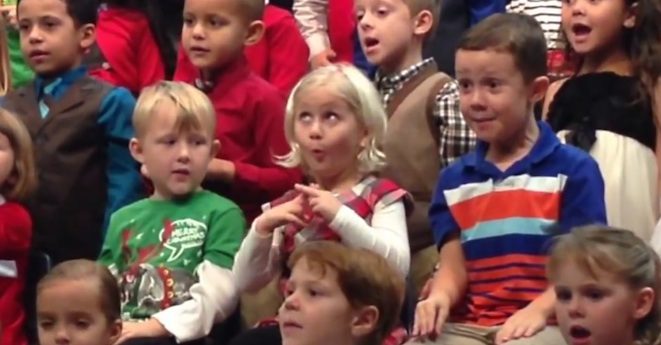 Little Girl Of Deaf Parents Delightfully Signs During Kindergarten Holiday Concert