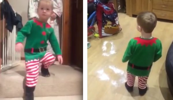 Little Boy In Awe When He Finds Santa’s Footprints
