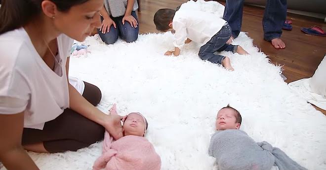 Behind-The-Scenes At Baby Twins Photoshoot Reveals How The Precious Moments Caught On Camera