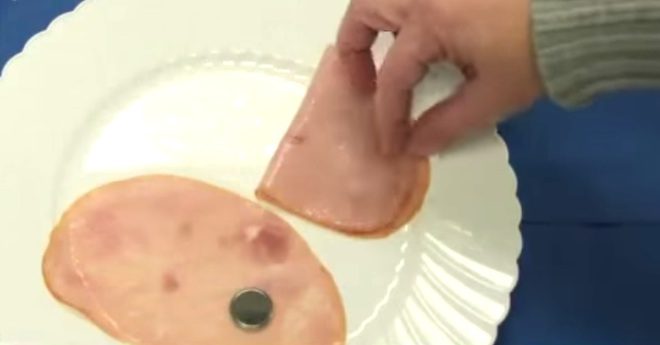 Doctors Put Tiny Battery On A Slice Of Boloney To Show How Much Harm It Can Do If Swallowed