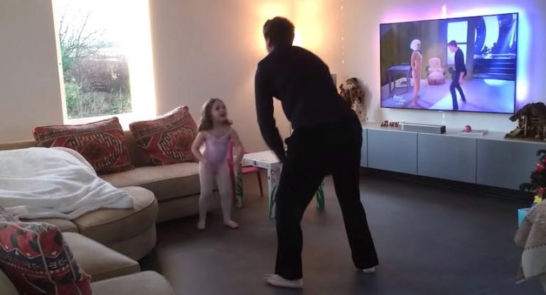 Father And 4-Year-Old Daughter Perform Adorable Dance Routine To Sia’s ‘Chandelier’