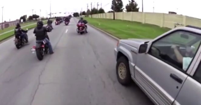 Impatient Driver Gets Instant Karma After Recklessly Cutting Off Veteran Motorcyclists