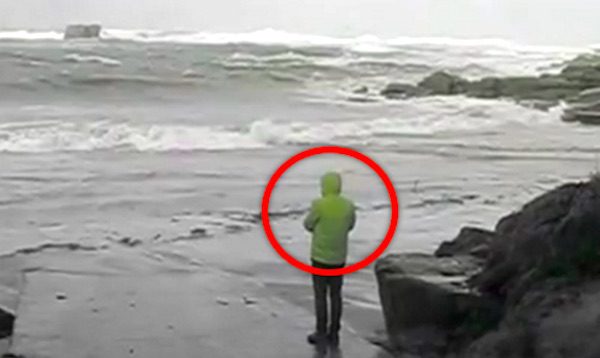 Terrifying Moment Retired Couple Nearly Swept Away By Waves