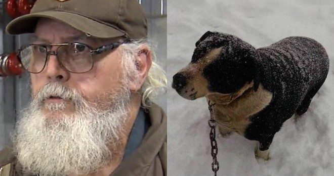 Man Tries To Help Dogs Chained Up In Snowstorm And Gets Arrested