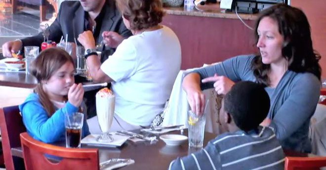 Mom Spoils Her Kid But Starves Her Foster Son In Front Of Diners In Powerful Social Experiment