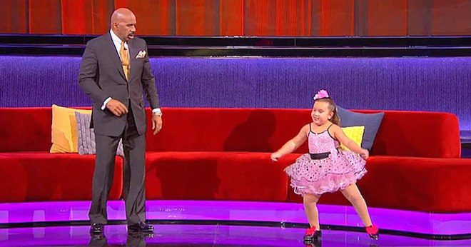 Sassy Little Lady Challenges Steve Harvey To Dance-Off