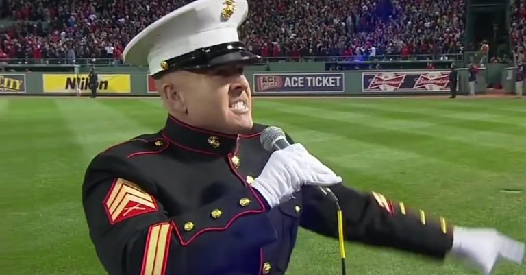 marine at MLB game