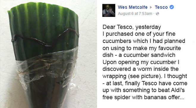 Man Finds Dead Worm In His Cucumber And Writes A Complaint Letter, The Store’s Response Is Brilliant