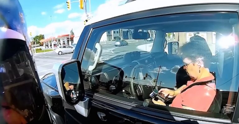 Biker’s Confrontation With Woman Texting And Driving Sparks Road Rage Incident