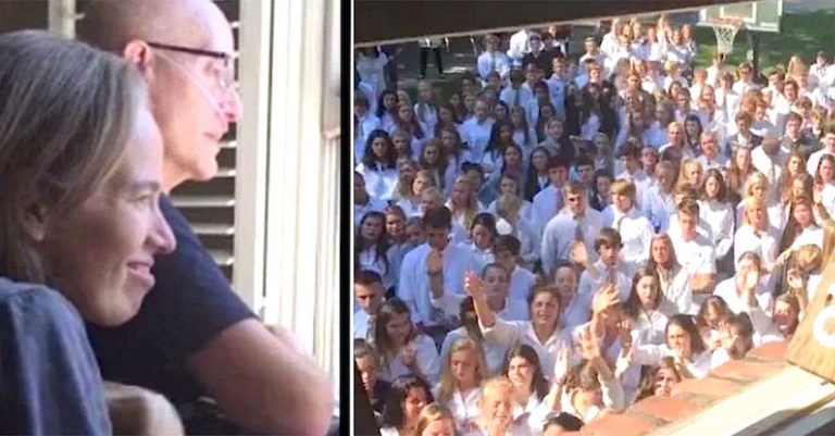 students sing to sick teacher
