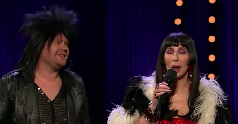 Cher and James Corden