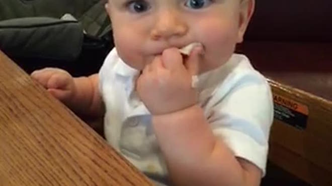 Baby Tastes Turkey For The Very First Time And Has Adorable Reaction