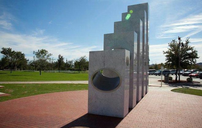At 11:11 AM Today, The Sun Beams Through Veteran’s Memorial Monument In Honor Of Their Sacrifice