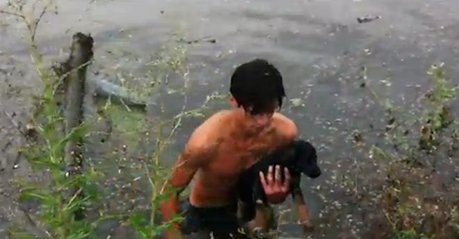 Teenager Saves Orphaned Puppy From Drowning During Flash Flood And Adopts Him