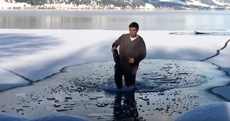 Man Tries Saving Dog Stranded On Ice, Then Goes Out In Canoe