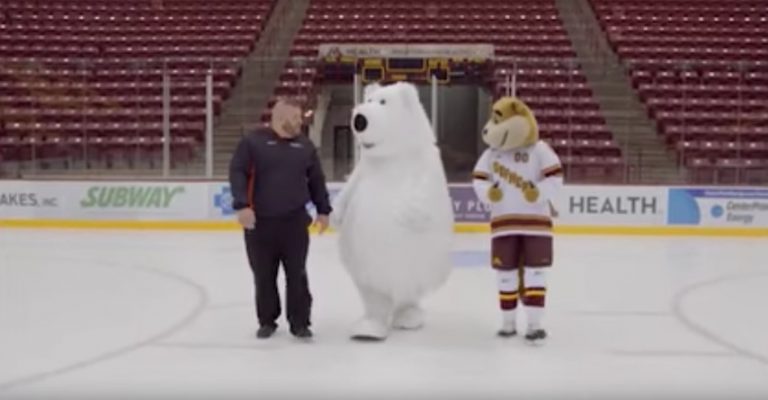 White Bear Mascot Can’t Stop Slipping On The Ice In Hilarious Ad Outtakes