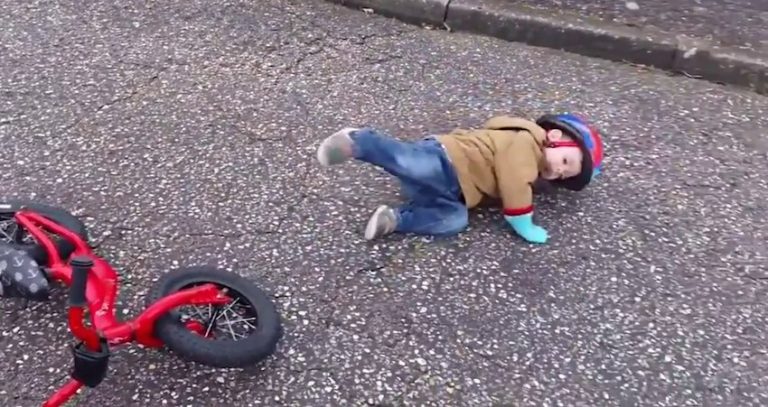 kid dramatic bike accident