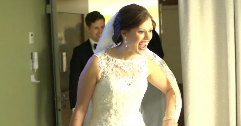bride surprises grandmother