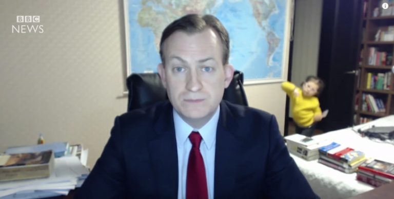 Professor Gets Unexpected Interruption During Live News Broadcast That Is Absolutely Hilarious
