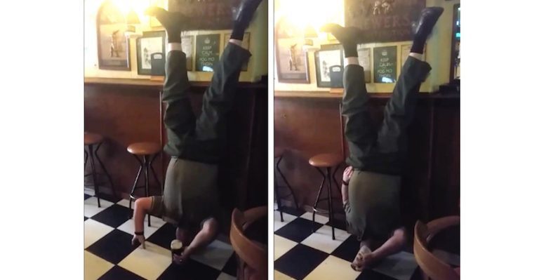 Man Attempts To Drink Pint Of Guinness While Standing On His Head For ‘St. Patrick’s Day Challenge’