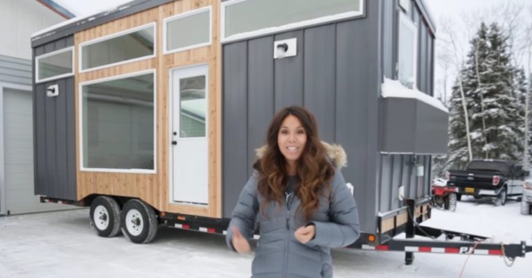 self-made tiny home trailer