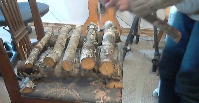 Woman Picks Up Sticks For Firewood And Uses Them To Play Music Instead