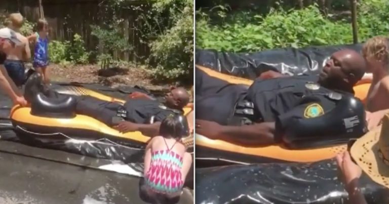 Cops Respond To Complaints About Slip ‘N Slide And End Up Joining In On The Fun