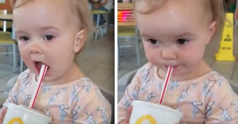toddler first sip of soda