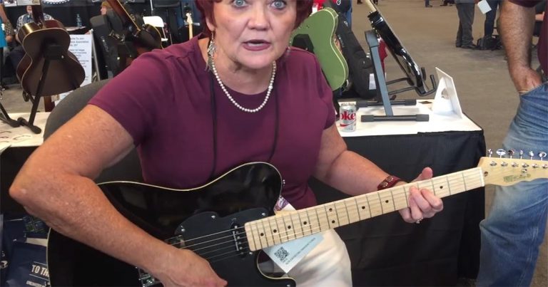 Mom Picks Up Electric Guitar And Stuns Everyone When She Starts Playing
