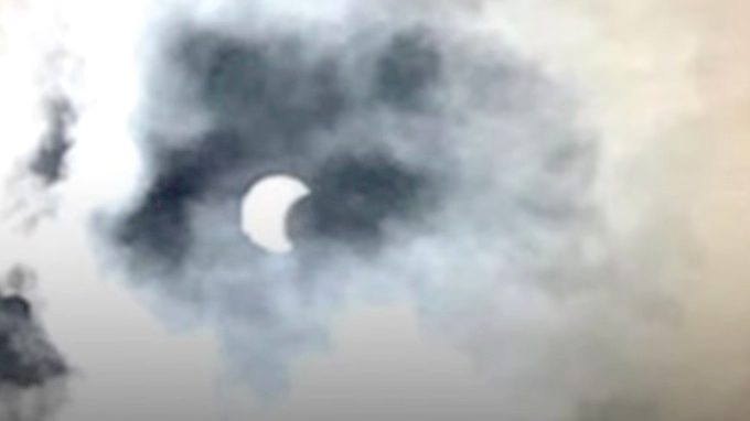 solar eclipse photo looks like family's dog