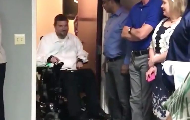 Coworkers Surprise Quadriplegic Man With Money For Service Dog