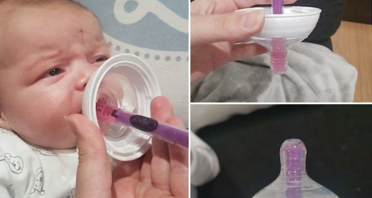 baby taking medicine tip