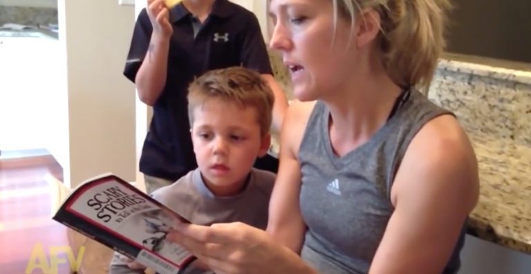 Kid Has The Cutest Reaction To Scary Story