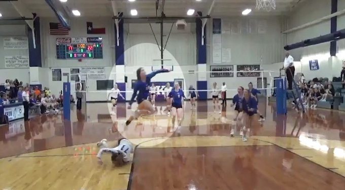 High School Volleyball Player’s Incredible Flying Save Makes Crowd Go Crazy