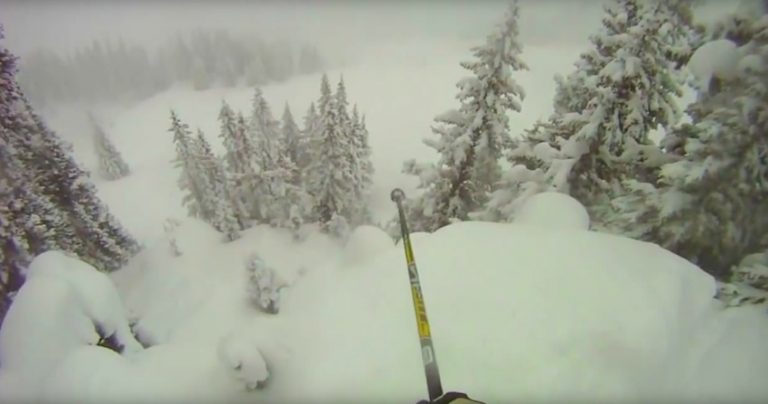 Skier Searches For His Brother Buried In An Avalanche, Then He Sees Something Down A Cliff