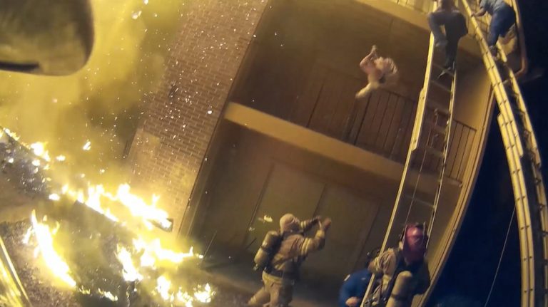 Firefighter Miraculously Catches Toddler Thrown From Burning Building