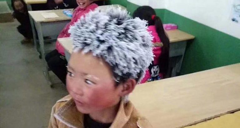 Boy With Frozen Hair Touches Hearts Online After He Walked Miles To School In Bitter Cold
