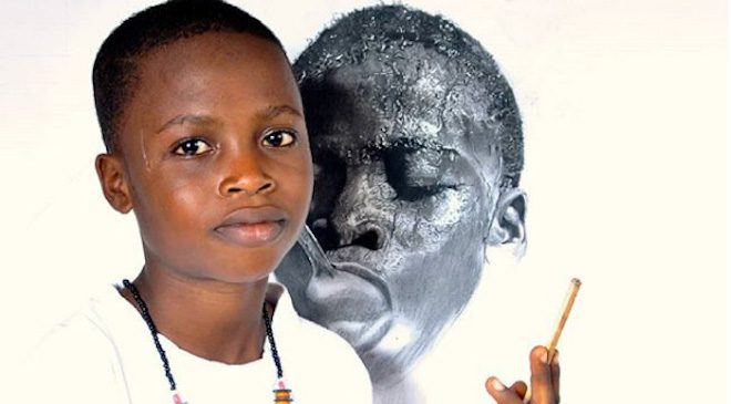 11-Year-Old Nigerian Boy Creates Amazing Lifelike Portraits