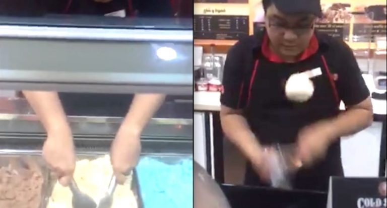 Ice Cream ‘Juggler’ Shows Off Impressive Skills Tossing Scoops Into The Air