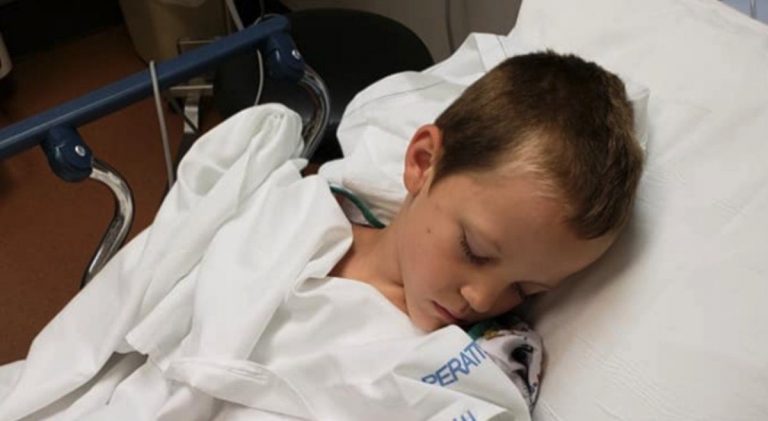 boy hospitalized by mosquito bite