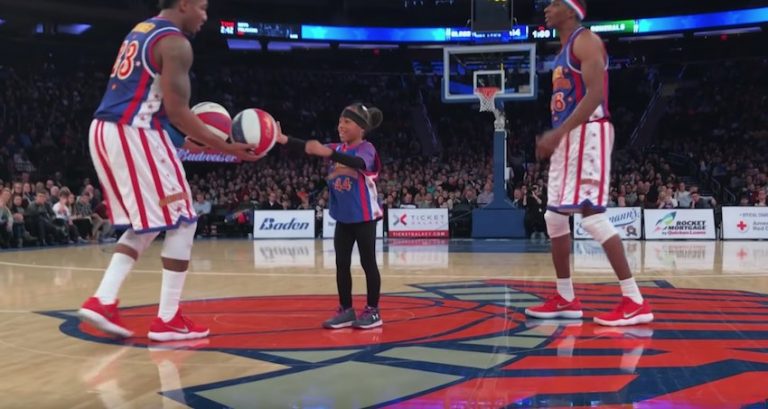 girl with globetrotters