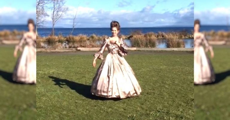 Woman’s Homemade Ball Gown Transforms Into Beautiful Butterfly When She Spins