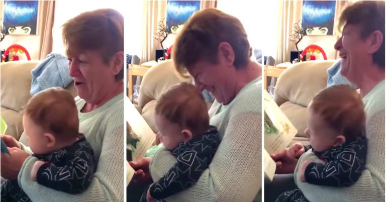 Granny Laughing While Reading Book To Grandson Has Internet Laughing Along With Her